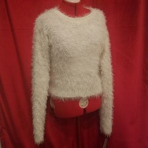 Fuzzy white sweater